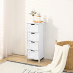 Bathroom Cabinet 4 Drawer White Storage Cupboard Free Standing Unit Living Room - Image 2