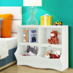 White Wood Kids Storage Cubby Children Books Toys Organiser Bins Scrapbooks Fun - Image 3