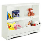 White Wood Kids Storage Cubby Children Books Toys Organiser Bins Scrapbooks Fun - Image 6