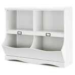 White Wood Kids Storage Cubby Children Books Toys Organiser Bins Scrapbooks Fun - Image 8