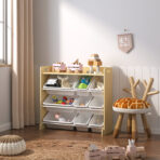 Kids Toy Storage Unit 9 Boxes Drawers 3 Tier Childrens Shelf Kids Bedroom Play - Image 2