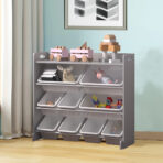 Kids Storage Wooden Unit Children's Bookshelf Toy Box 12 Cube 3 Tier Tubs Box - Image 3
