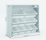 Kids Storage Wooden Unit Children's Bookshelf Toy Box 12 Cube 3 Tier Tubs Box - Image 8