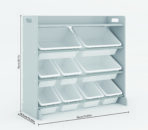 Kids Storage Wooden Unit Children's Bookshelf Toy Box 12 Cube 3 Tier Tubs Box - Image 8