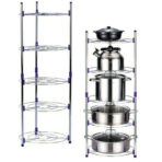 5 Tier Kitchen Pots And Pans Storage Rack Large Pots & Pans Corner Rack Holder