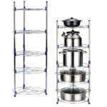 5 Tier Kitchen Pots And Pans Storage Rack Large Pots & Pans Corner Rack Holder
