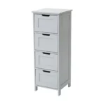 Bathroom Cabinet 4 Drawer White Storage Cupboard Free Standing Unit Living Room - Image 3