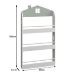 Children Bookcase Kids 3Tier Display Bookshelf Storage Unit Shelving Wooden Rack - Image 3