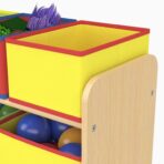 Childrens Storage Shelf Kids Bookshelf Rack w/ 9 Toy Organizer Boxes Playroom UK - Image 3