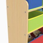 Childrens Storage Shelf Kids Bookshelf Rack w/ 9 Toy Organizer Boxes Playroom UK - Image 4