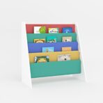 Childrens Kids Book Shelf Wooden Sling Storage Rack Organizer Bookcase Bookshelf - Image 2