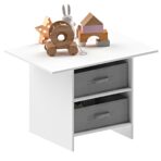 Kids Table and 2 Chairs Set Storage Children Learning Dining Activity Furniture - Image 5