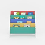 Childrens Kids Book Shelf Wooden Sling Storage Rack Organizer Bookcase Bookshelf - Image 3