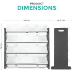 4 Tier Kids Toy Storage Unit 12 Boxes Drawers Childrens Shelf Kids Bedroom Play - Image 2