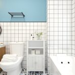 Bathroom Cabinet Storage Shelf Wooden Drawer Cupboard Free Standing Unit White - Image 2