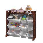 3 Tier Kids Toy Storage Unit 9 Boxes Drawers Childrens Shelf Kids Bedroom Play - Image 3