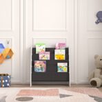 4 Tier Children Sling Book Rack Bookshelf Wooden Kids Book Rack Storage Shelf - Image 2