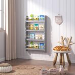 Kids Bookcase Wall Shelf, 4 Tier Children's Bookshelf Storage Display Rack