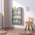 Kids Bookcase Wall Shelf, 4 Tier Children's Bookshelf Storage Display Rack