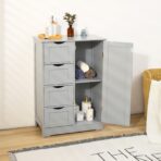Bathroom Storage Cabinet 4-Drawer Cupboard Free Standing Unit Shelf Furniture - Image 2
