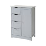 Bathroom Storage Cabinet 4-Drawer Cupboard Free Standing Unit Shelf Furniture - Image 7