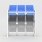 Toy Storage Unit Kids Wooden Shelf Organiser With 9 Plastic Removable Baskets - Image 5