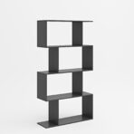 Wood Bookcase Bookshelf S Shape 4 Tier Shelves Free Shelving Storage Home Unit - Image 3