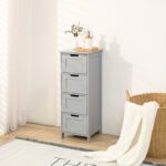 Bathroom Cabinet 4 Drawer White Storage Cupboard Free Standing Unit Living Room