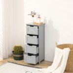 Bathroom Cabinet 4 Drawer White Storage Cupboard Free Standing Unit Living Room - Image 4