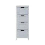 Bathroom Cabinet 4 Drawer White Storage Cupboard Free Standing Unit Living Room - Image 6