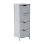 Bathroom Cabinet 4 Drawer White Storage Cupboard Free Standing Unit Living Room - Image 7