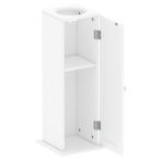 Free Standing Toilet Paper Roll Holder Stand Wood Bathroom Storage Cabinet White - Image 5