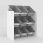 Children's Toy Storage Unit with 9 Removable Plastic Bins Kids Shelves Organiser