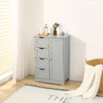 Bathroom Storage Cabinet 4-Drawer Cupboard Free Standing Unit Shelf Furniture