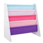 Childrens Kids Book Shelf Wooden Sling Storage Rack Organizer Bookcase Bookshelf
