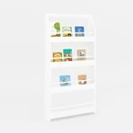 Kids Bookcase Wall-mounted Bookshelf Display Storage Rack With 4 Tier Shelves - Image 2