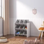 Children's Toy Storage Unit with 9 Removable Plastic Bins Kids Shelves Organiser - Image 2