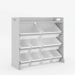 Kids Storage Wooden Unit Children's Bookshelf Toy Box 9 Cube 3 Tier Tubs Box - Image 4