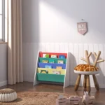 Childrens Kids Book Shelf Wooden Sling Storage Rack Organizer Bookcase Bookshelf