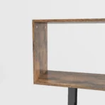 Wooden S-Shaped Bookcase Living Room Modern Display Shelves Storage Unit Divider - Image 2