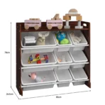 3 Tier Kids Toy Storage Unit 9 Boxes Drawers Childrens Shelf Kids Bedroom Play - Image 2