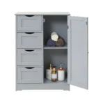 Bathroom Storage Cabinet 4-Drawer Cupboard Free Standing Unit Shelf Furniture - Image 6
