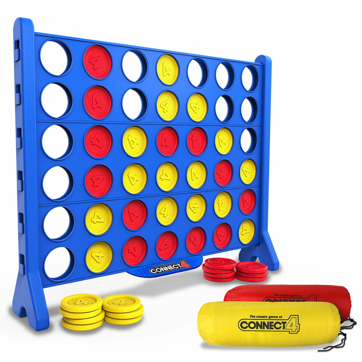 398855758151710 Hasbro Giant Connect 4 Game Jumbo Outdoor Yard Game for Kids & Adults, 42 Pieces - Image 1